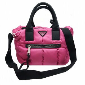 Prada Tessuto Bomber Bag Nylon Pink Black